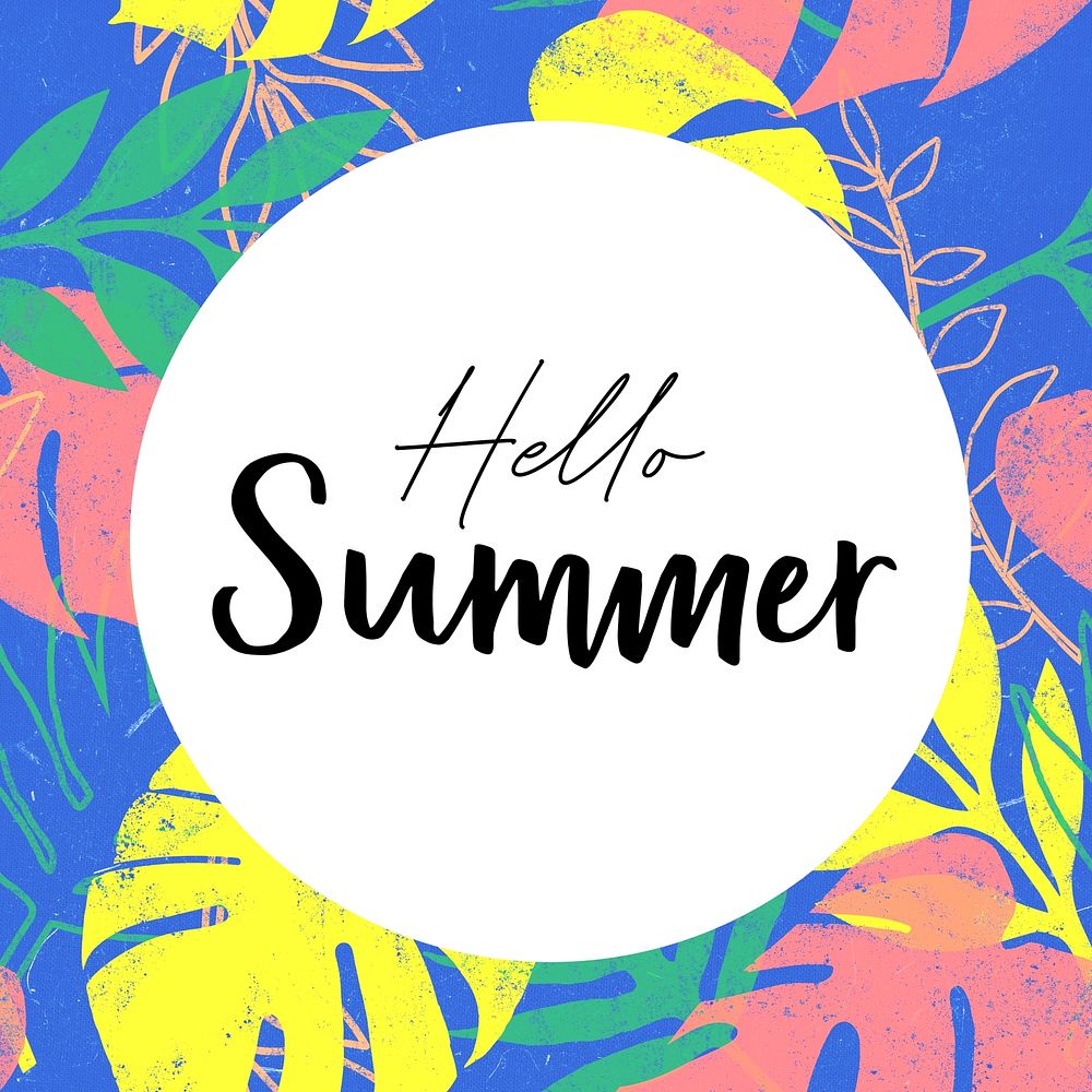 Hello summer Instagram post template