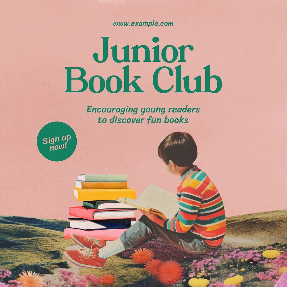Junior book club Instagram post template