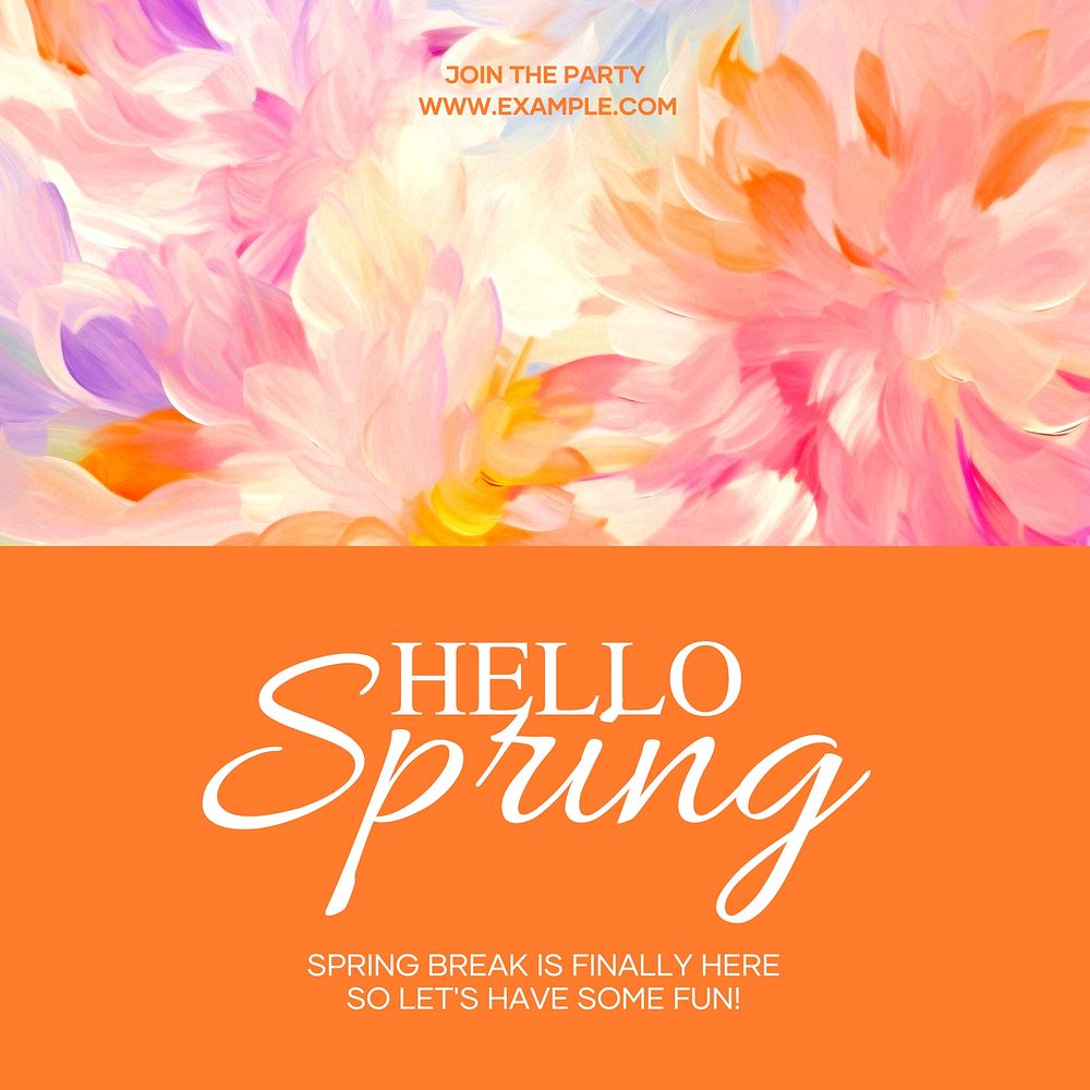 Hello Spring Instagram post template