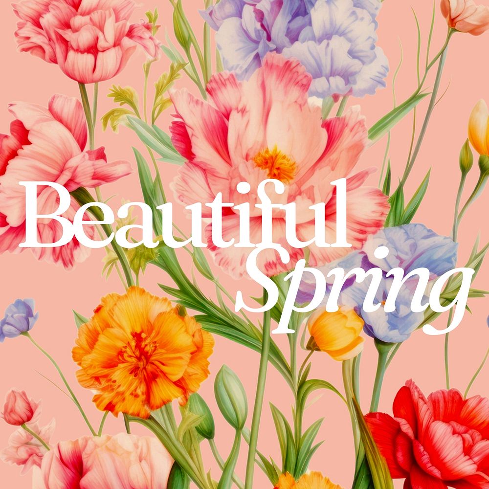 Beautiful spring Instagram post template