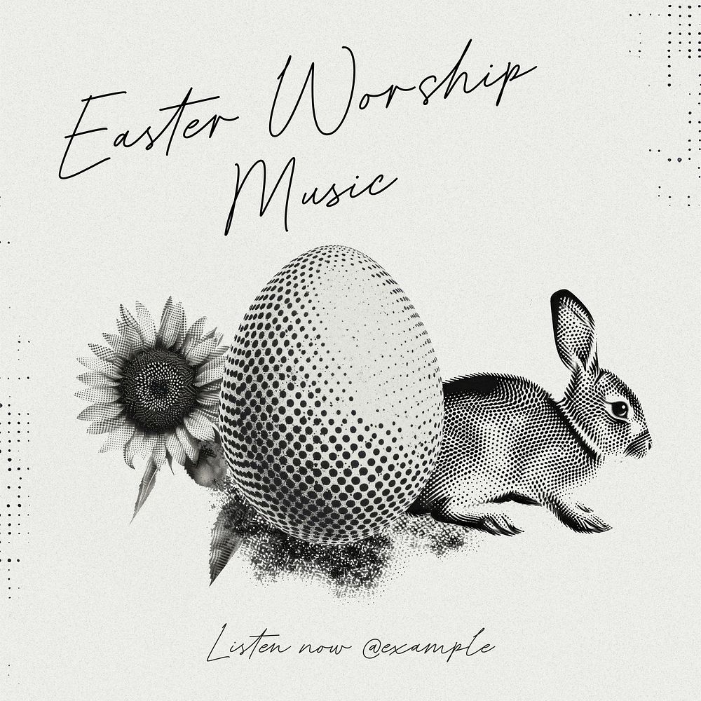 Easter worship music Instagram post template