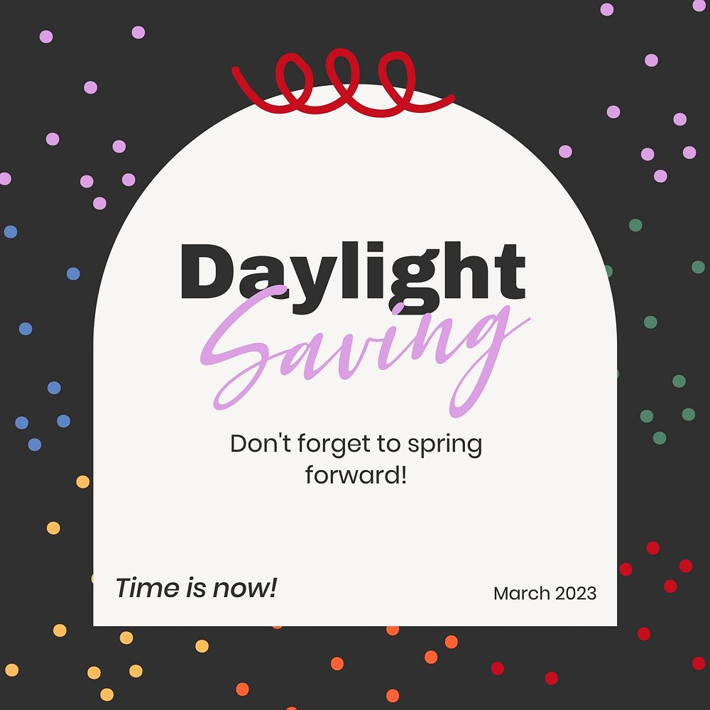 Daylight saving Instagram post template