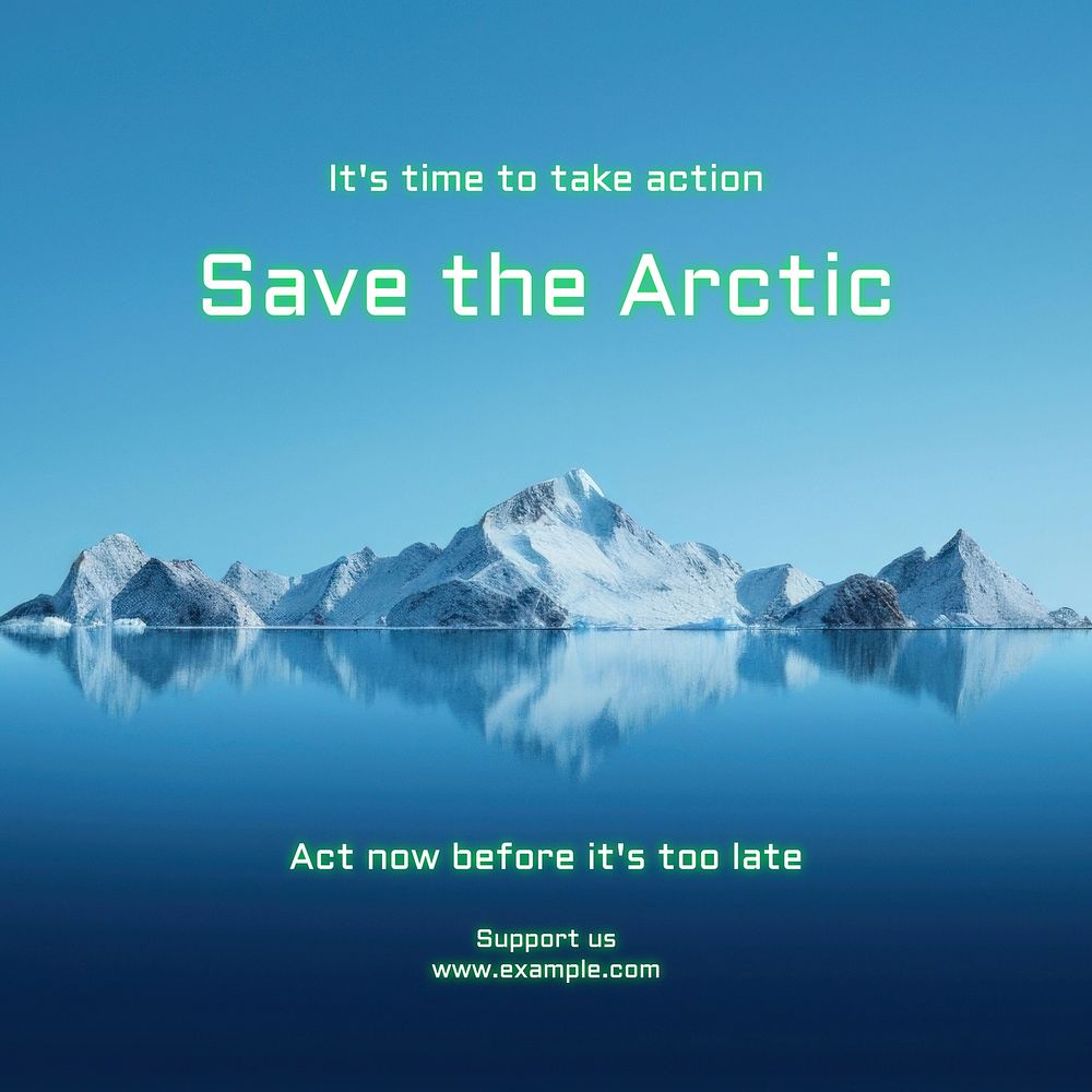 Save the arctic Instagram post template