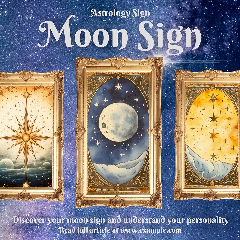 Moon astrology Instagram post template