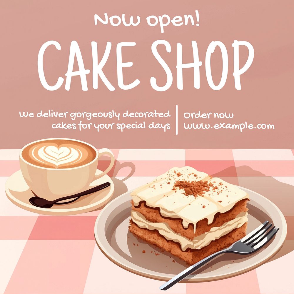 Cake shop Facebook post template