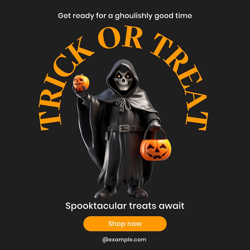 Trick or treat Instagram post template  