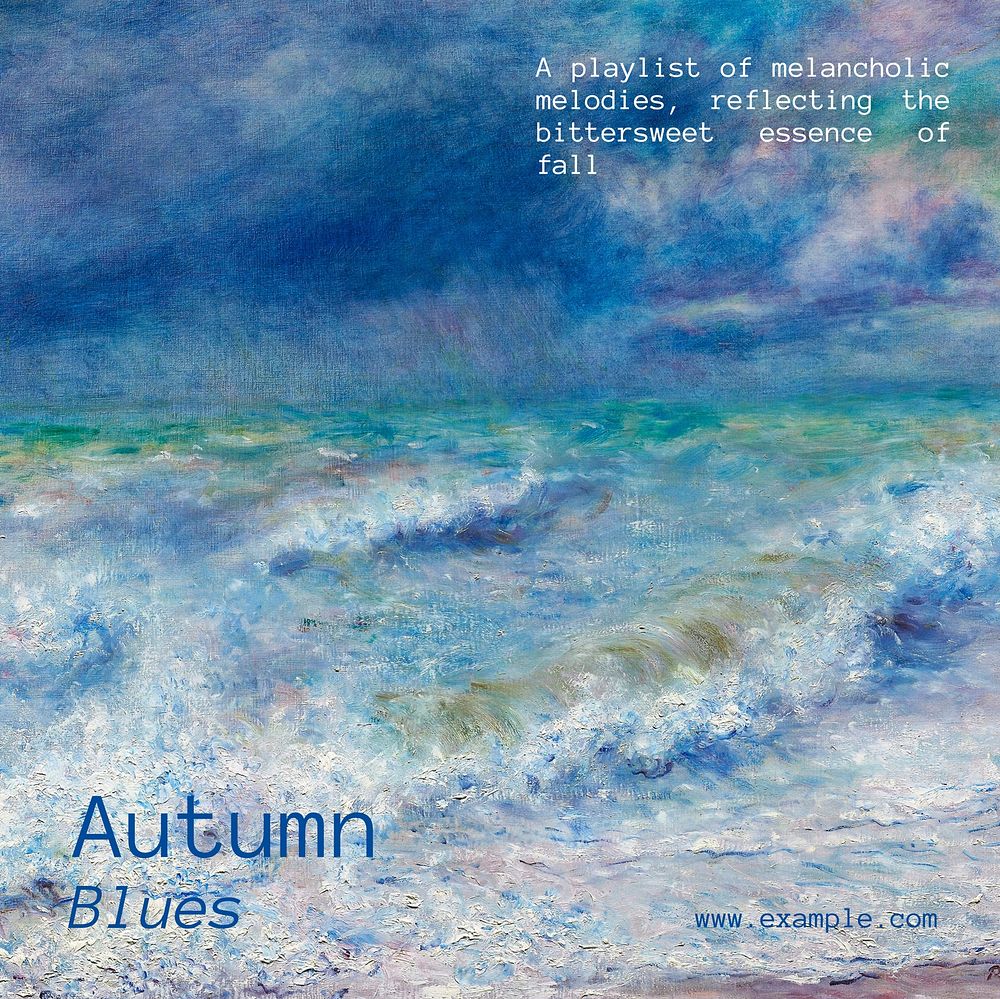 Autumn blues Facebook post template
