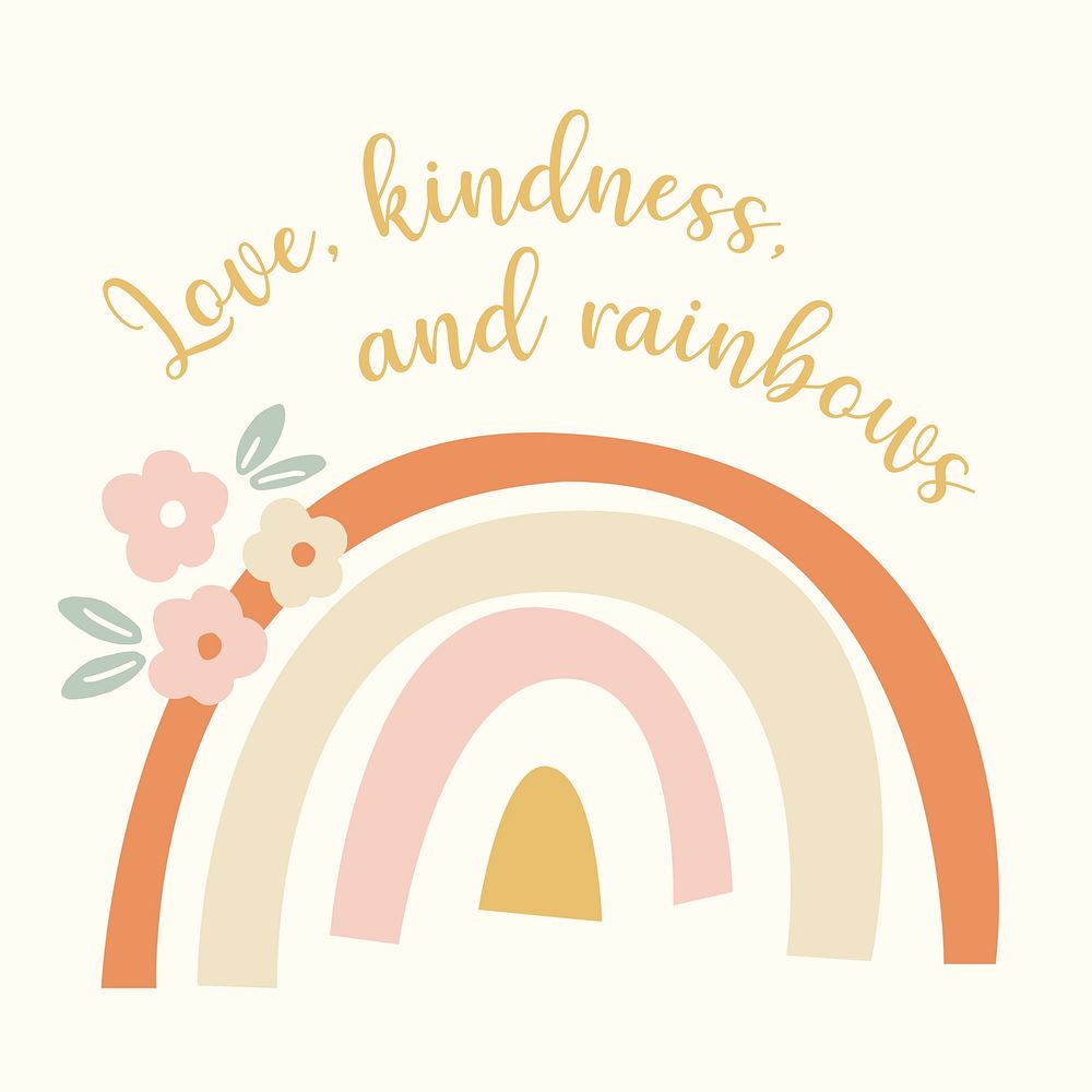 Love, kindness & rainbow Instagram post template