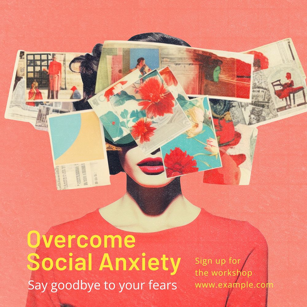 Overcome social anxiety Facebook post template