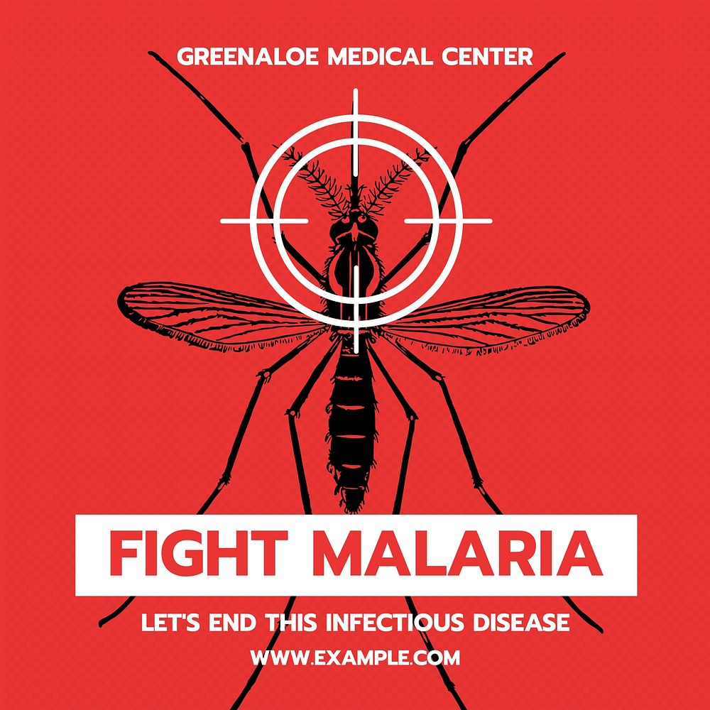 Fight malaria Facebook post template