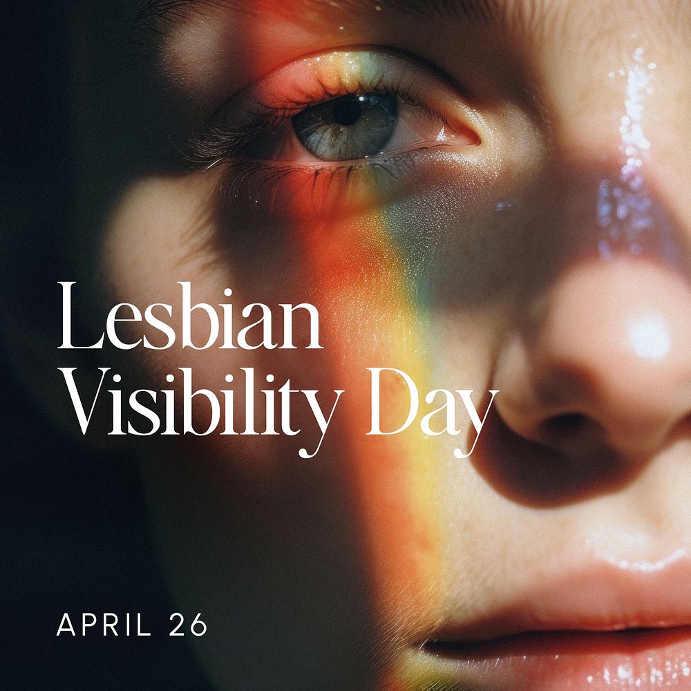 Lesbian visibility day Instagram post template