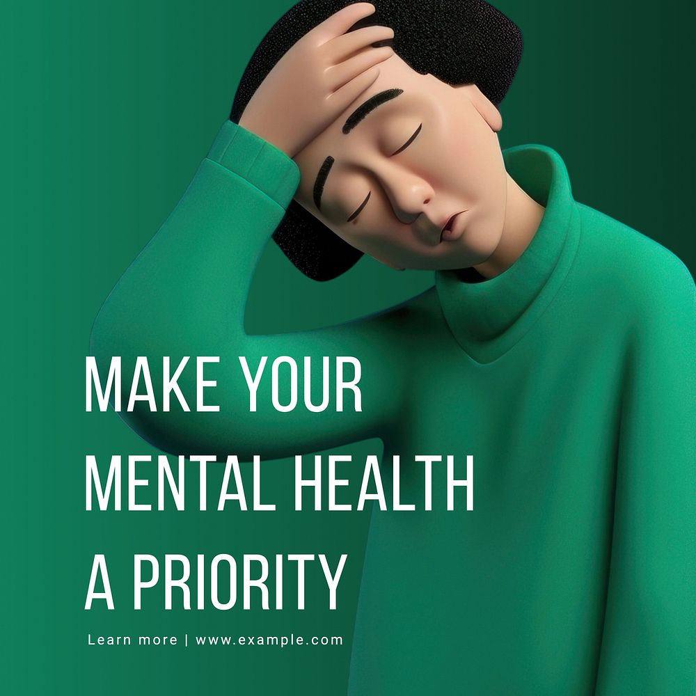 Make your mental jealth a priority Facebook post template