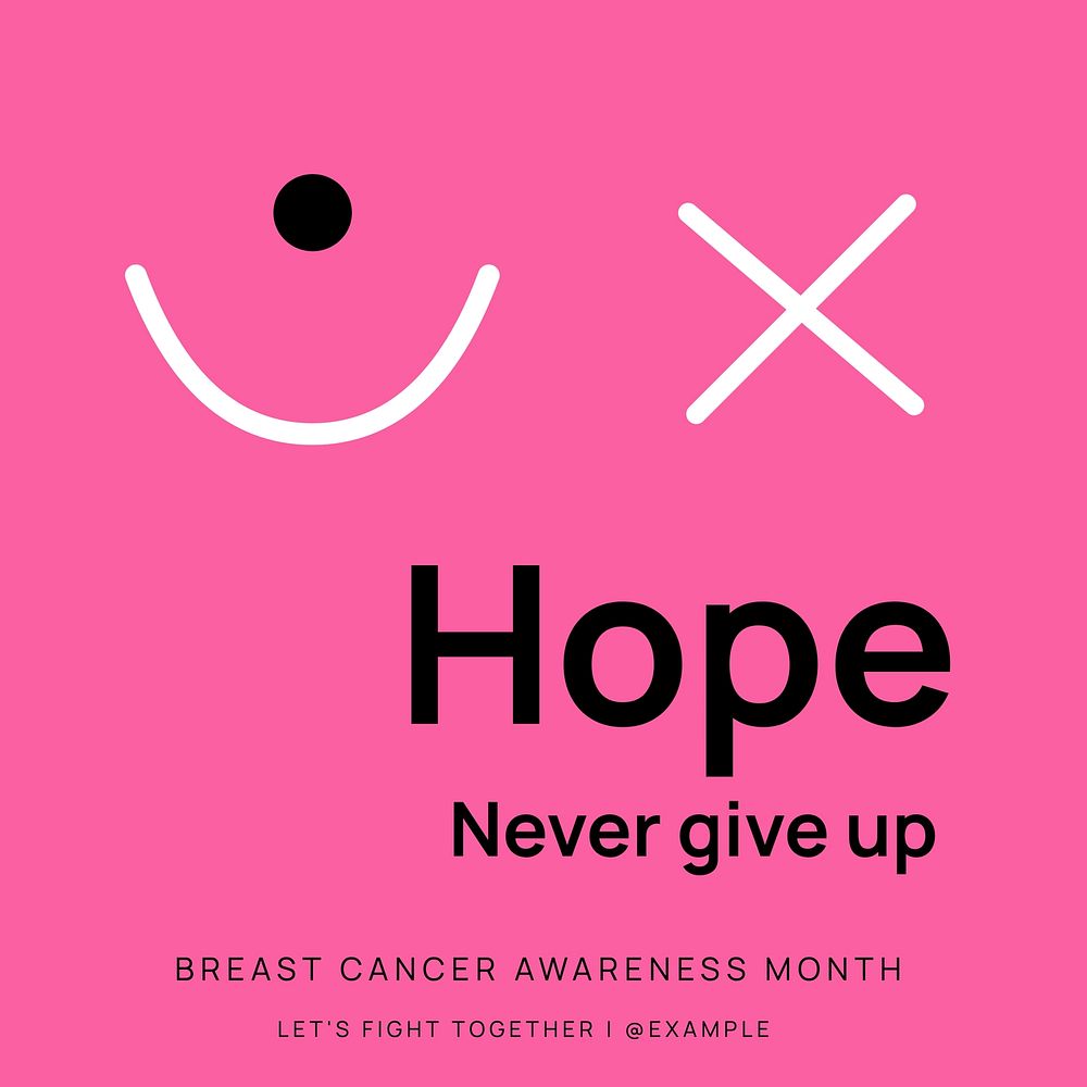 Hope & fight cancer Instagram post template