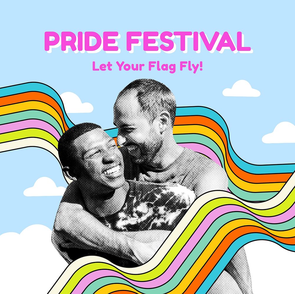 Pride festival Instagram post template