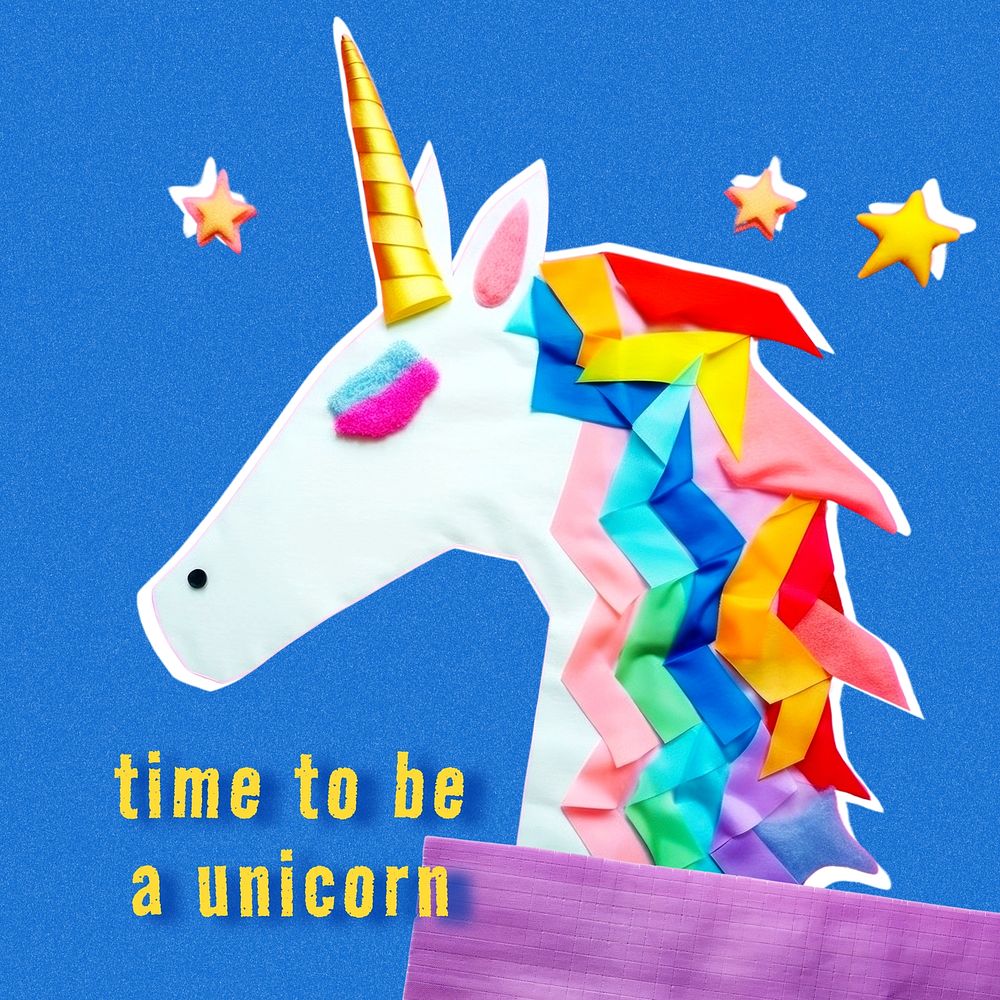 Be unicorn quote Instagram post template