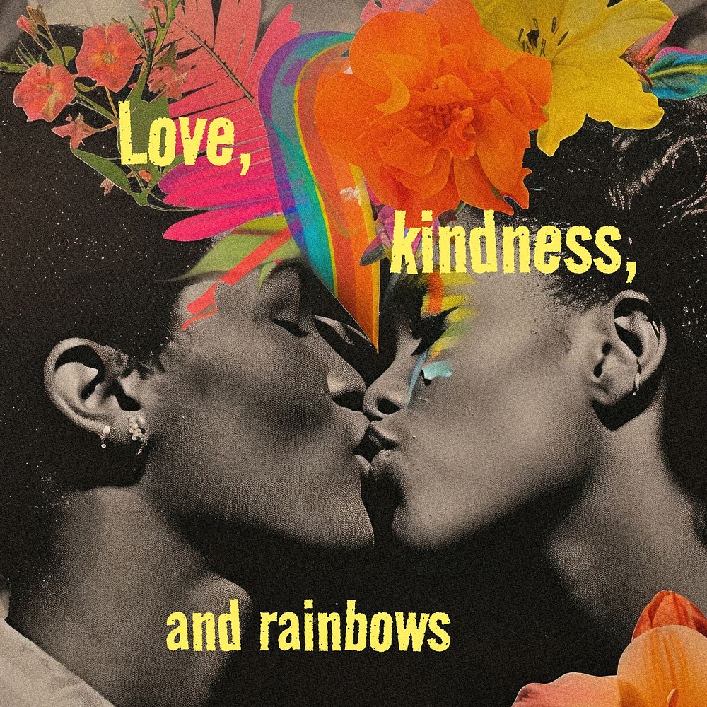Love, kindness & rainbow quote Instagram post template