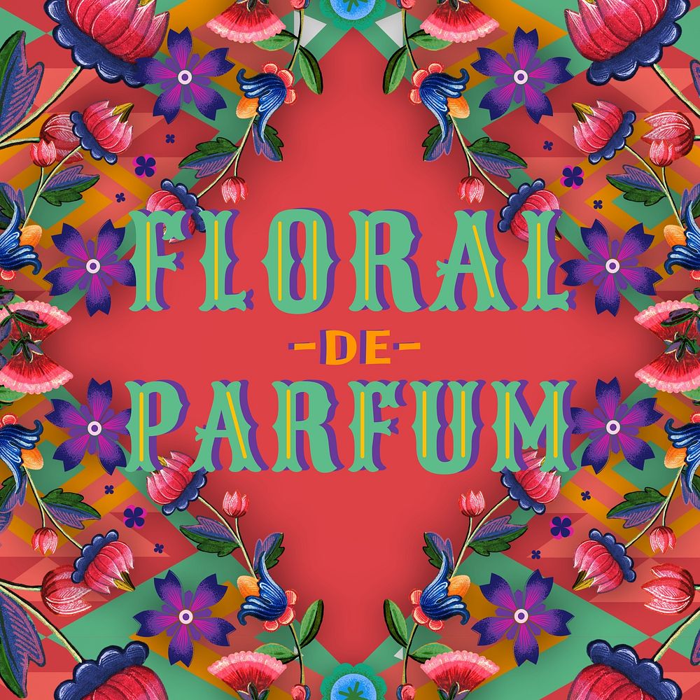 Floral perfume logo Instagram post template