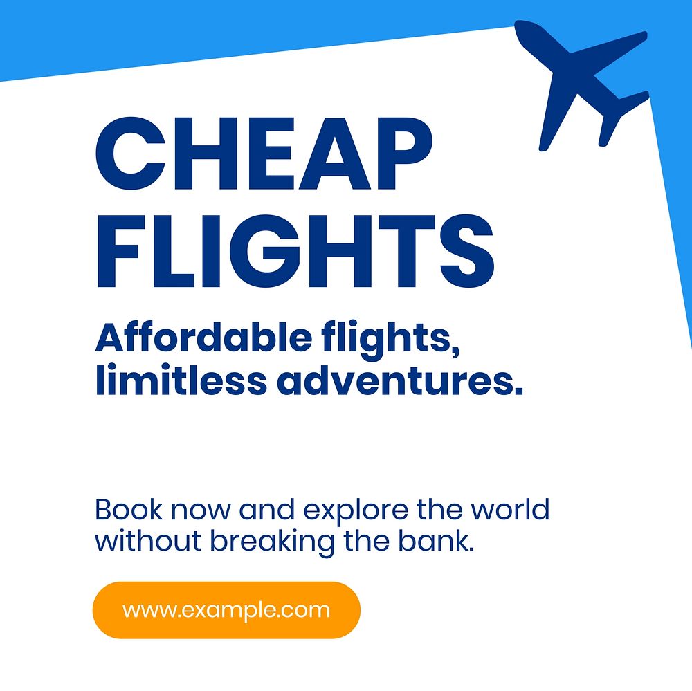 Cheap flights Instagram post template