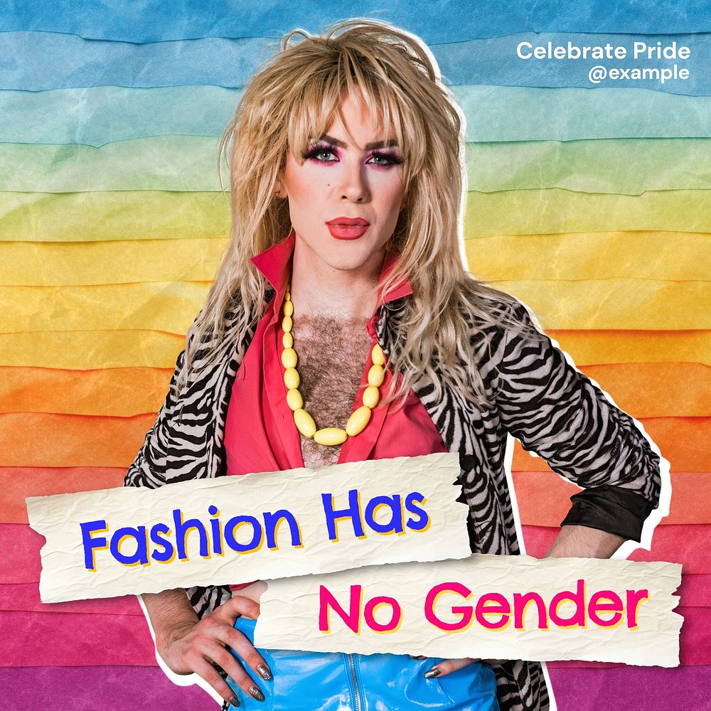 Fashion has no gender Facebook post template
