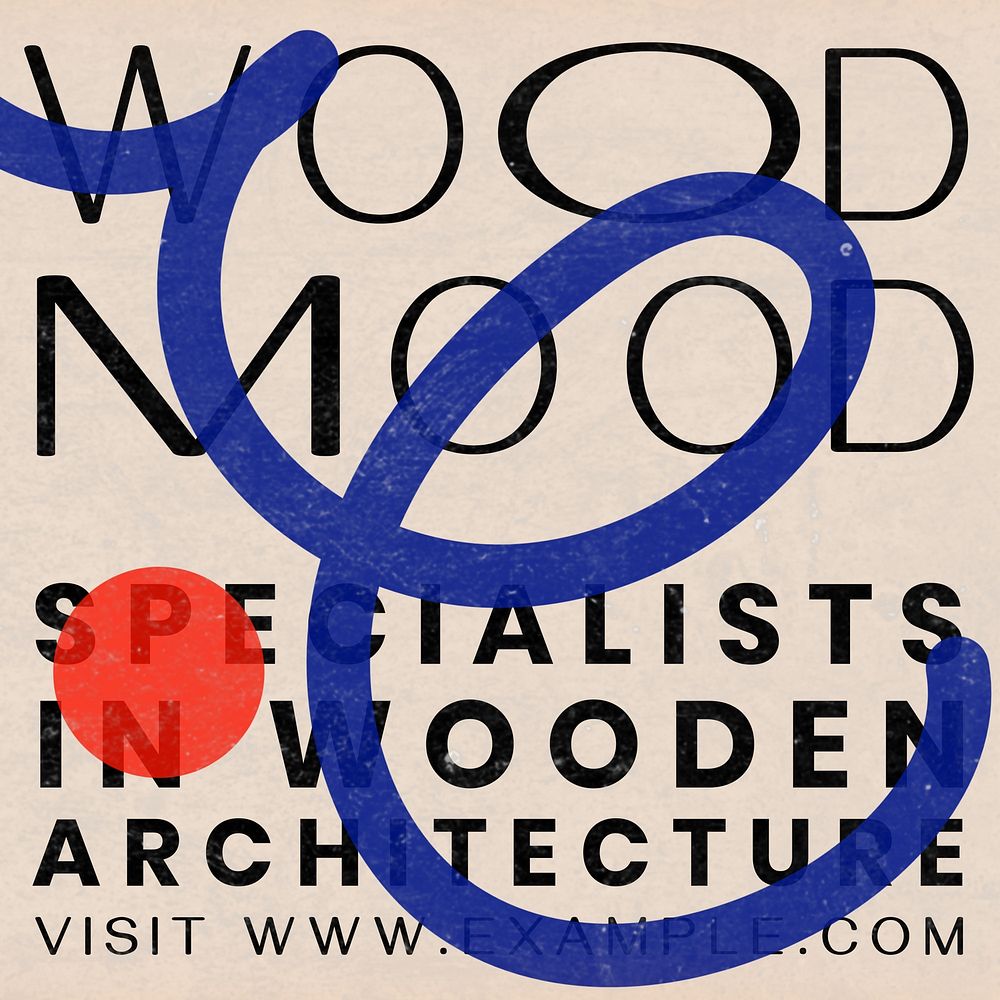 Wooden architecture Instagram post template