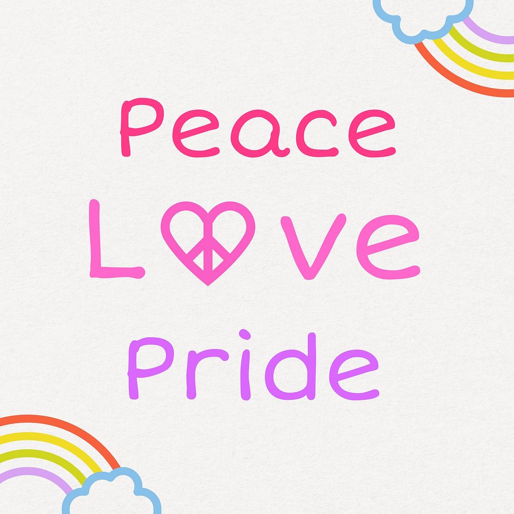 Peace love pride quote Instagram post template