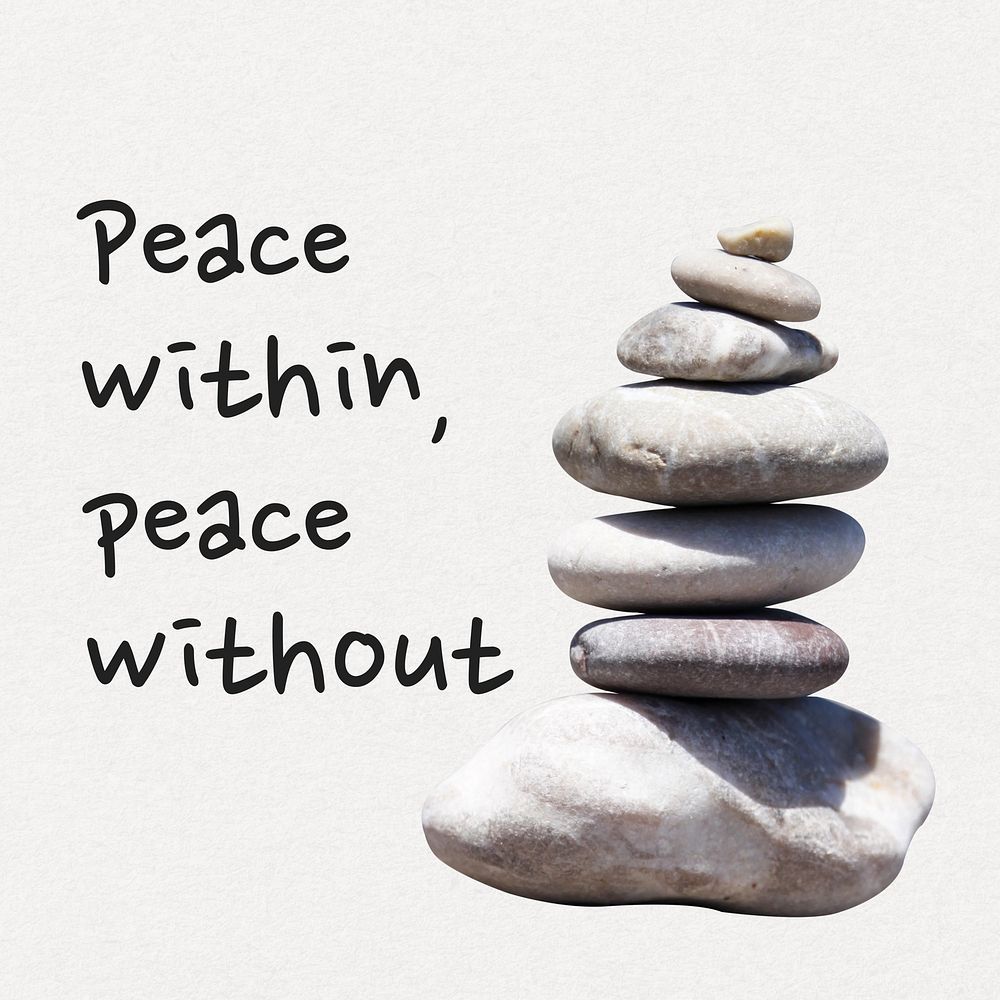 Peace within quote Instagram post template