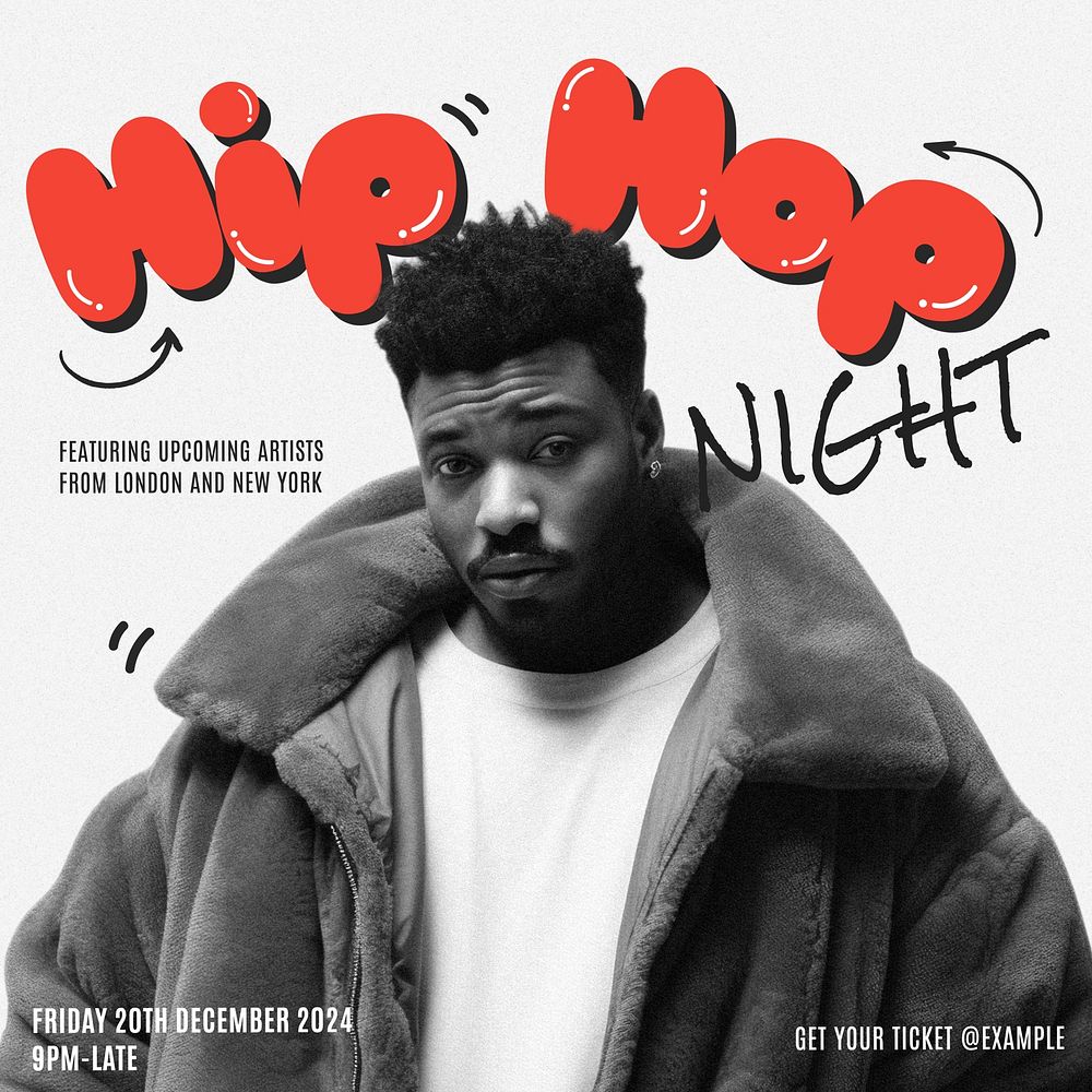 Hip hop night Instagram post template