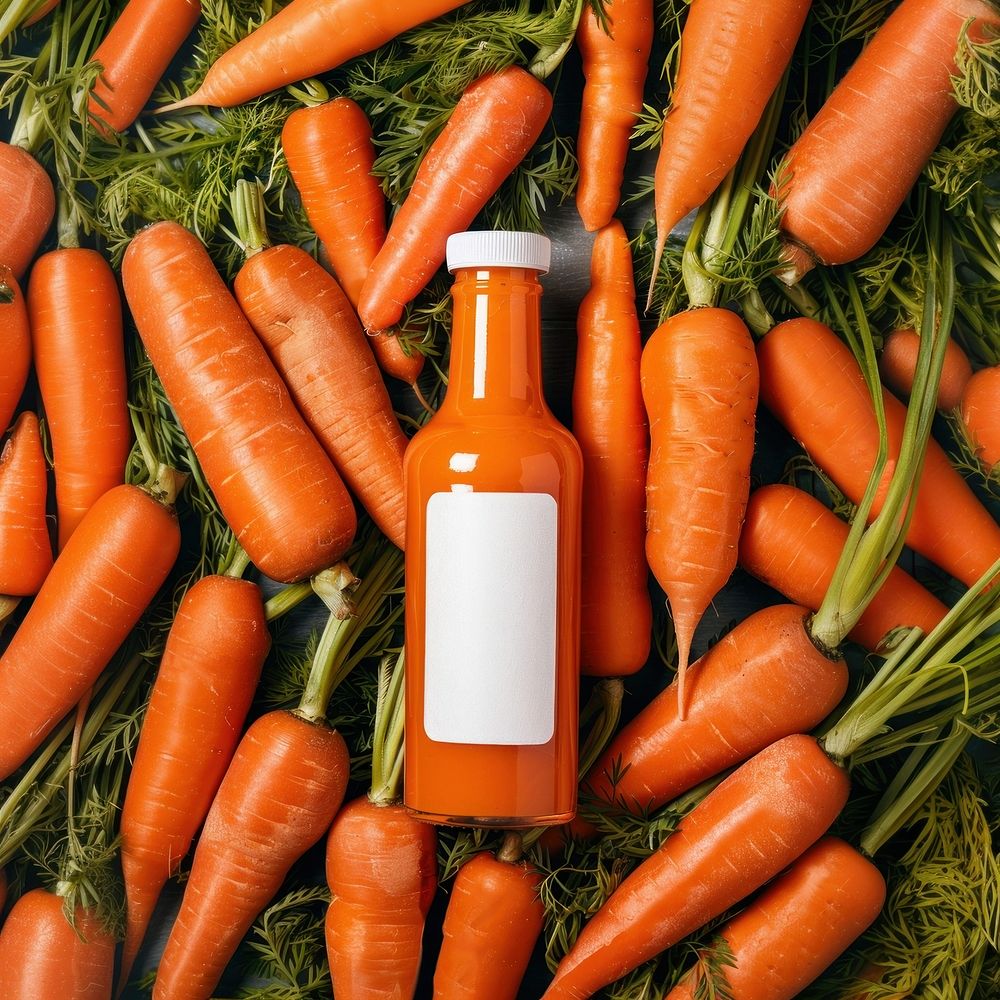 Label mockup vegetable carrot food.