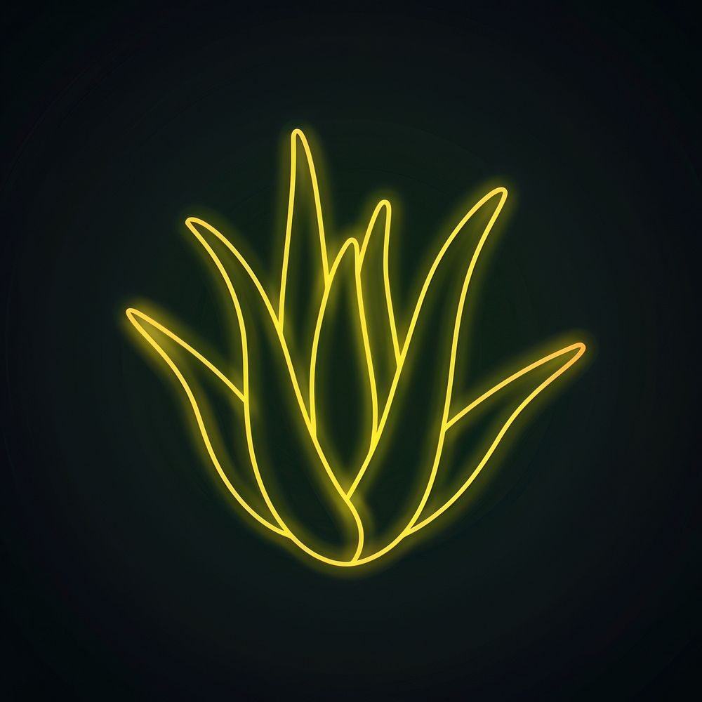 Aloe vera icon neon chandelier light.