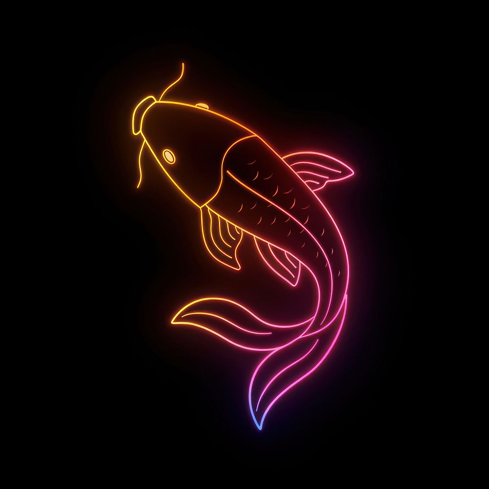 Koi icon neon fireworks astronomy.