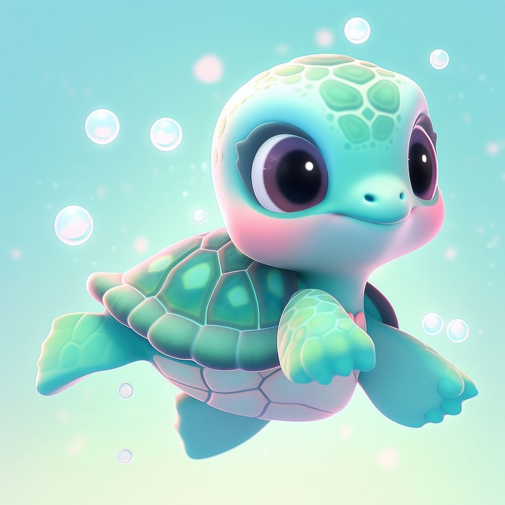 Vividly colored and serenely graceful sea turtle animal astronomy tortoise.
