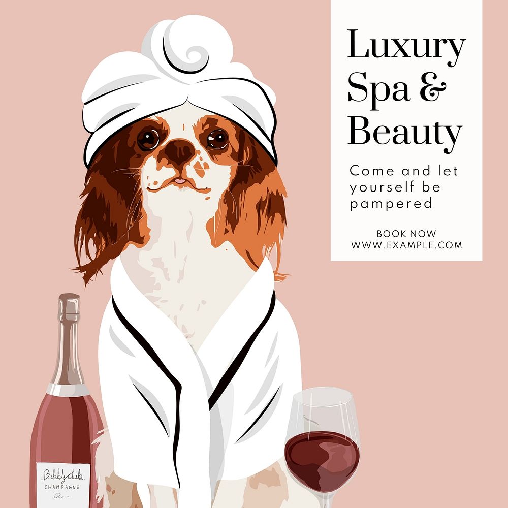 Luxury spa & beauty Instagram post template, editable design