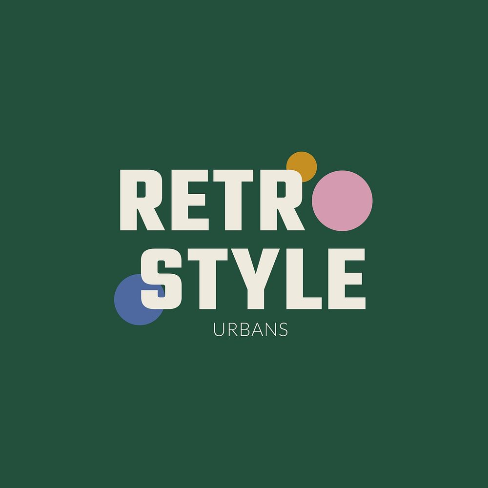 Retro style brand business logo template, editable design