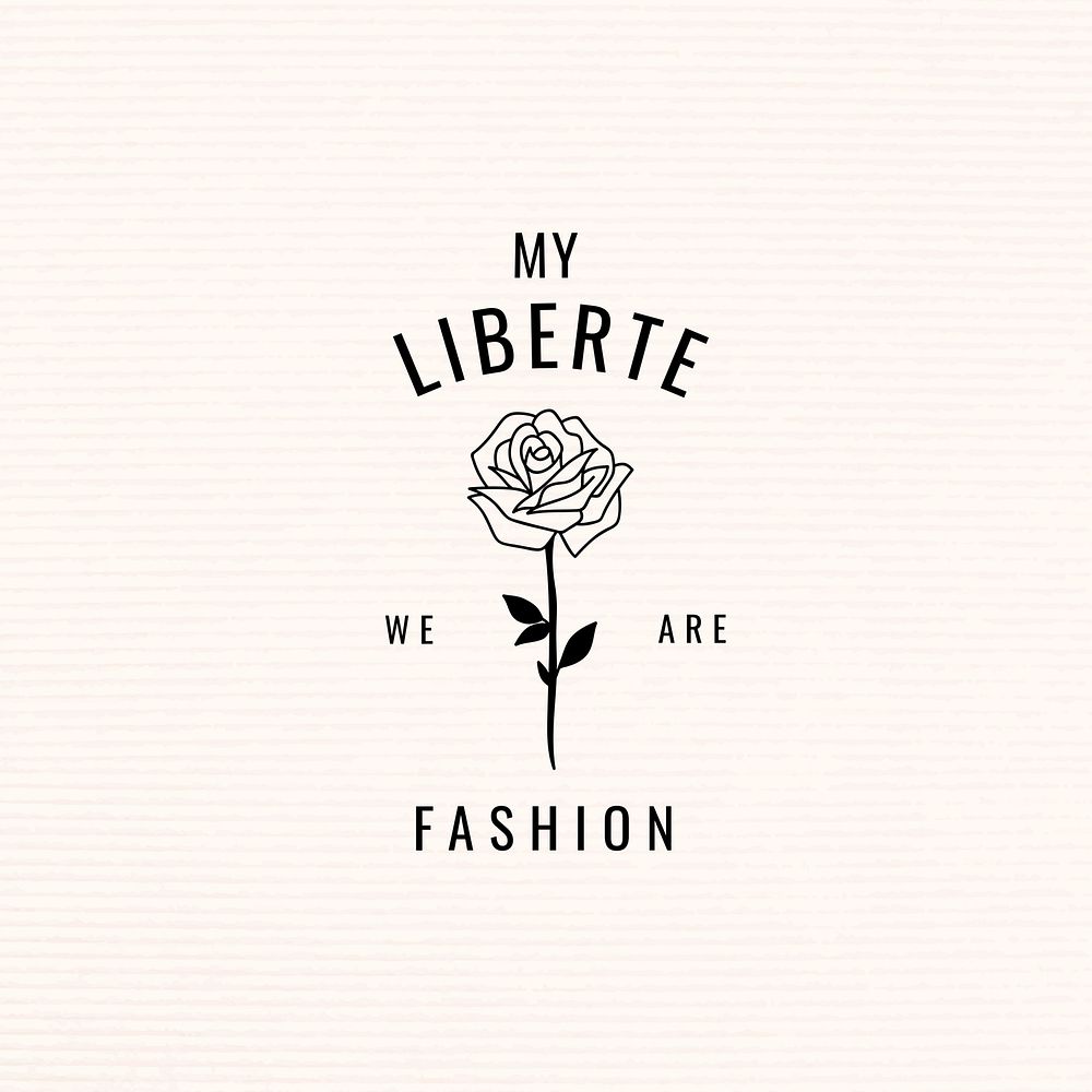 Clothing shop Instagram post template, editable rose logo element