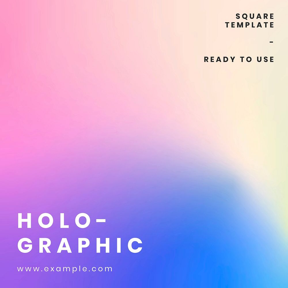Colorful holographic  Instagram post template