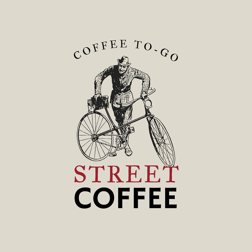 Coffee shop logo template, vintage design