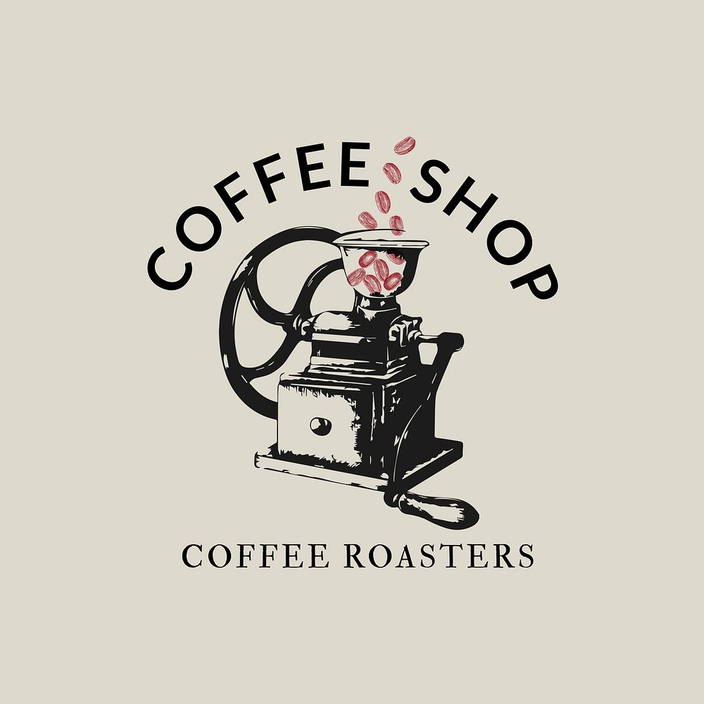 Coffee shop logo template,  vintage design