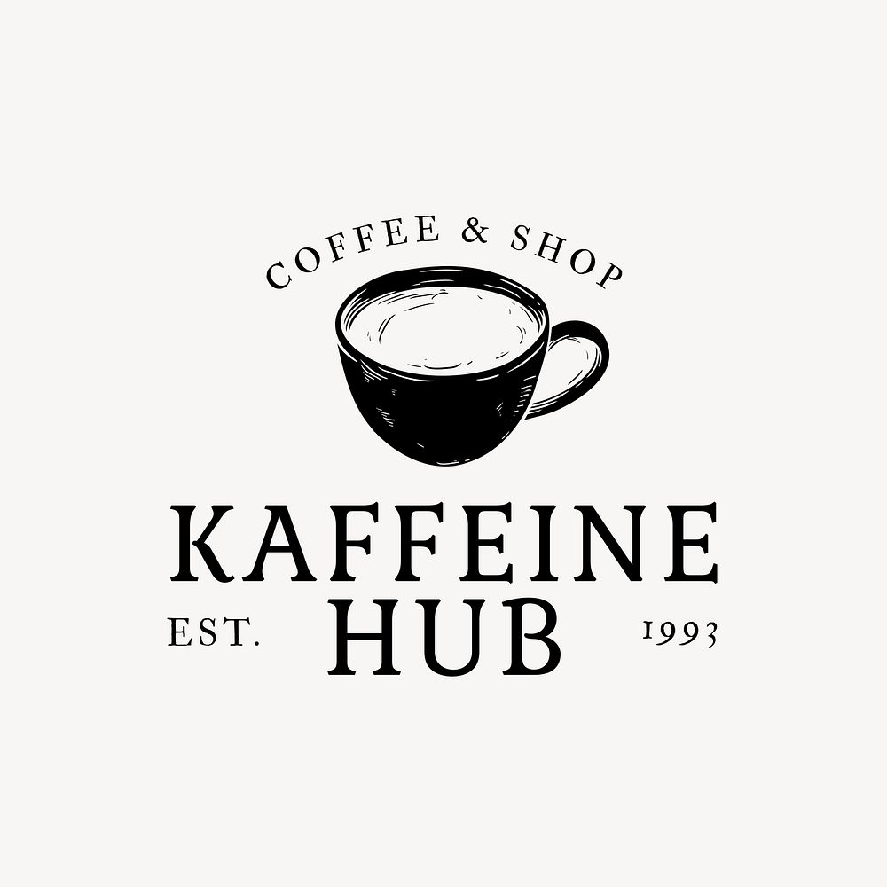Coffee shop logo template, coffee cup design