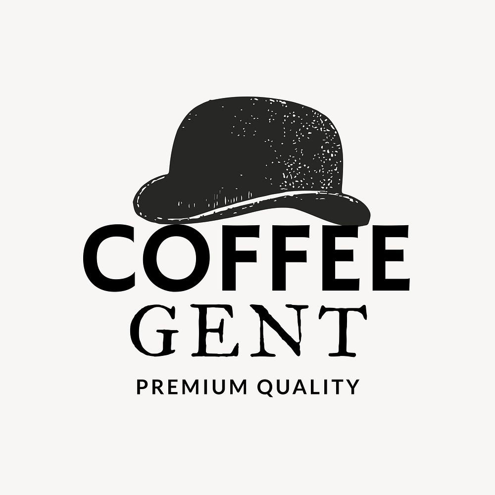 Coffee business logo template, retro design