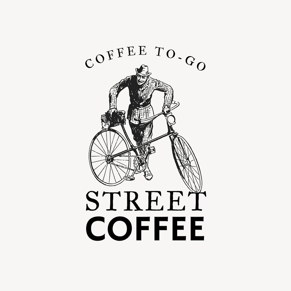 Coffee business logo template, vintage design