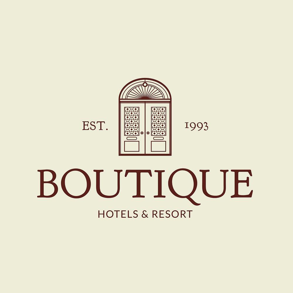 Hotel resort logo template, modern design