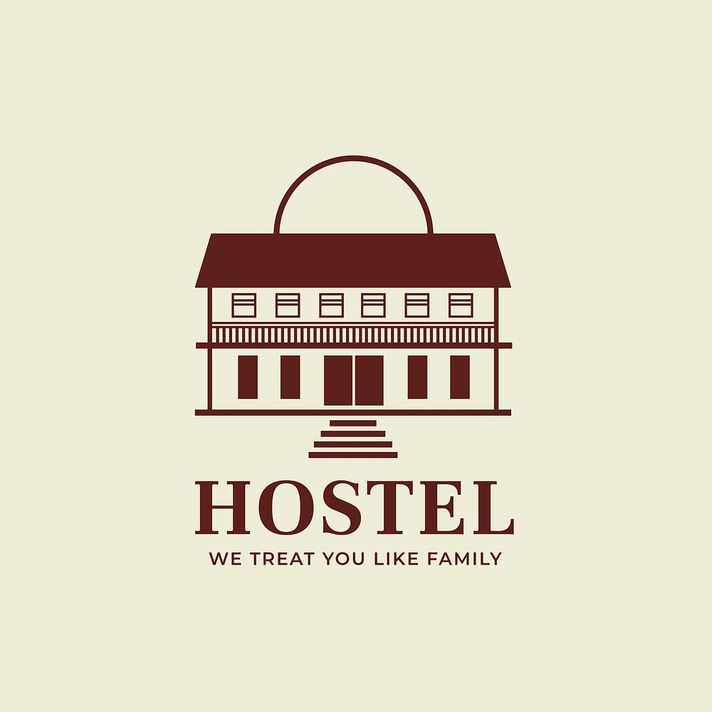 Hostel business logo template, modern design