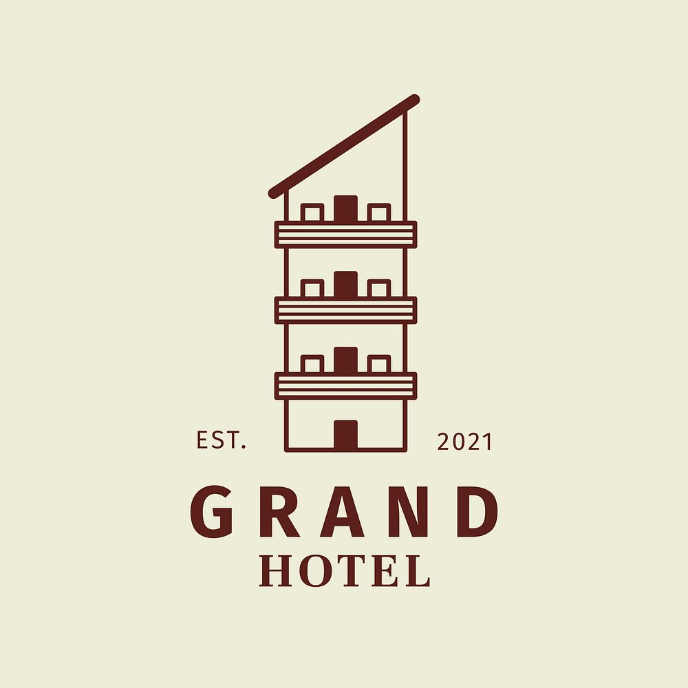 Hotel business logo template, modern design