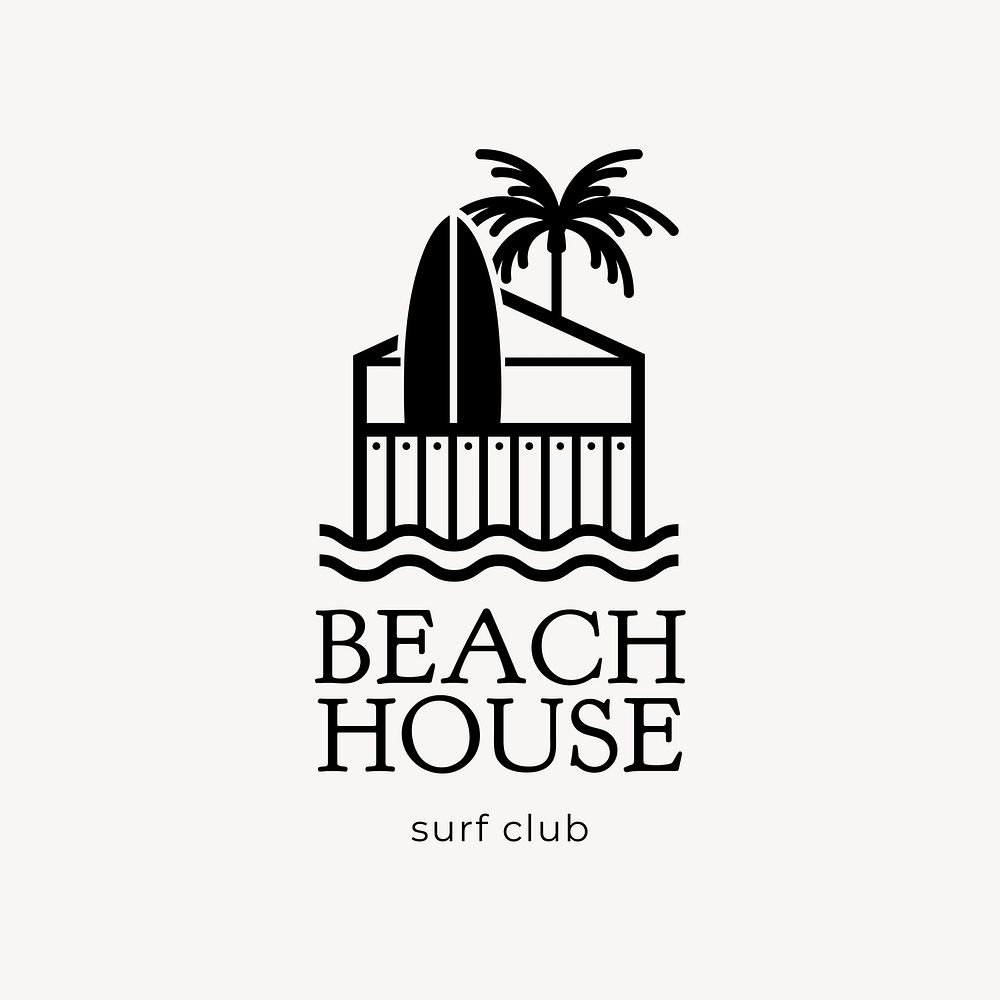 Beach house logo template hotel business design