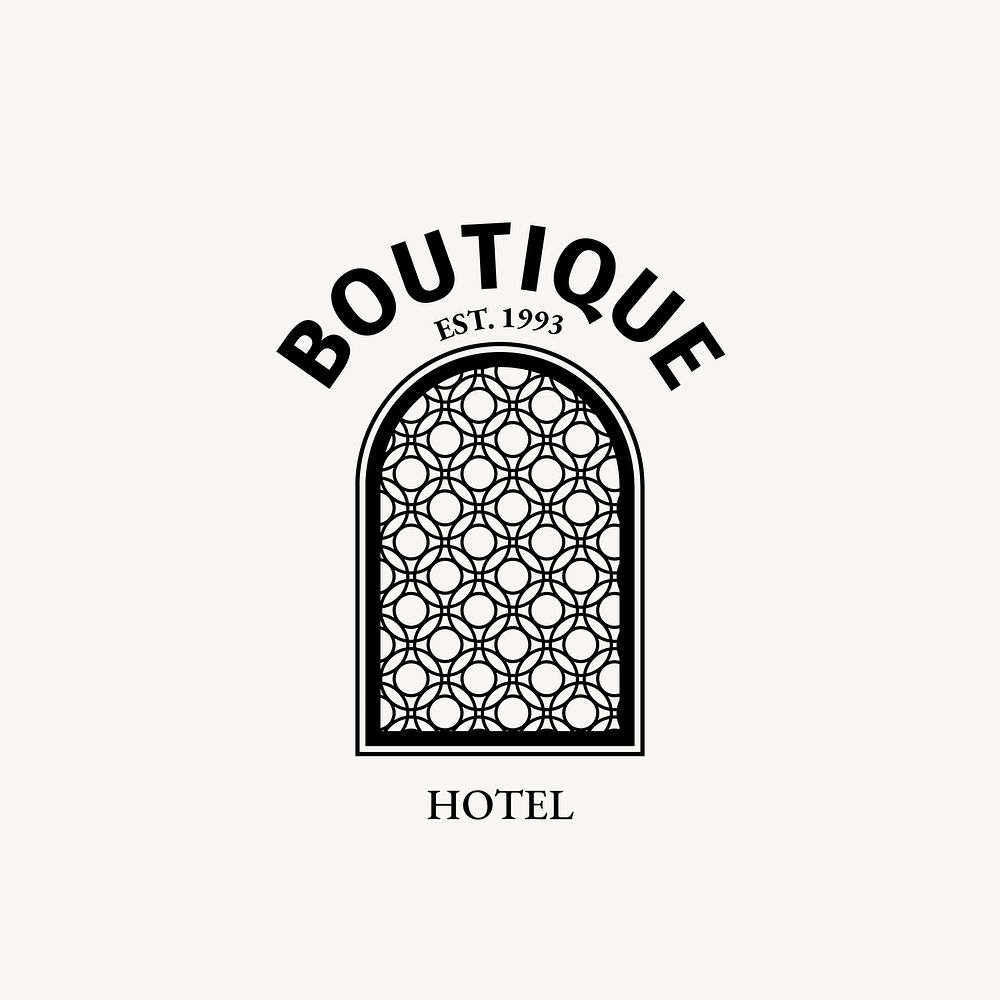 Boutique hotel logo template, editable design