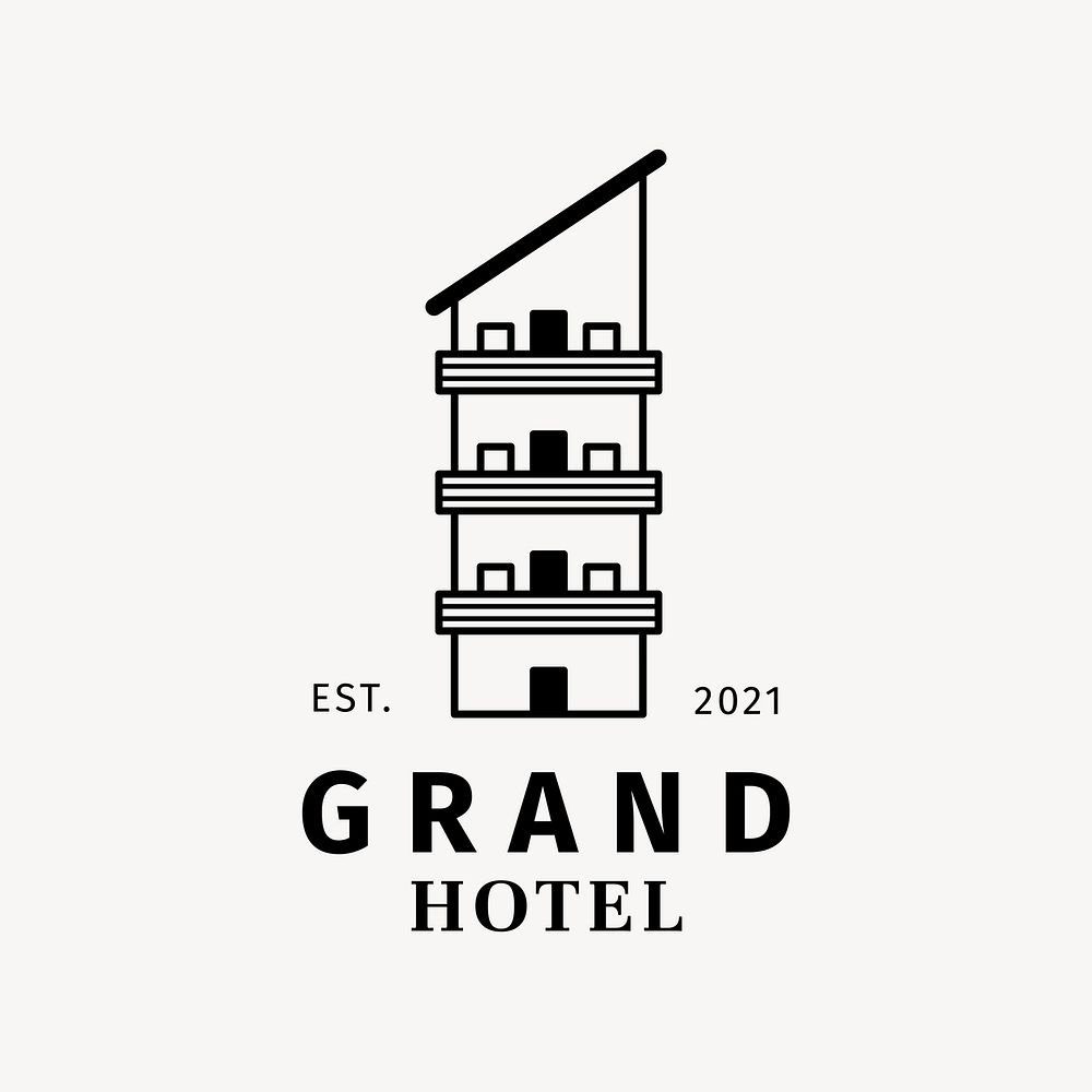Hotel business logo template minimal design