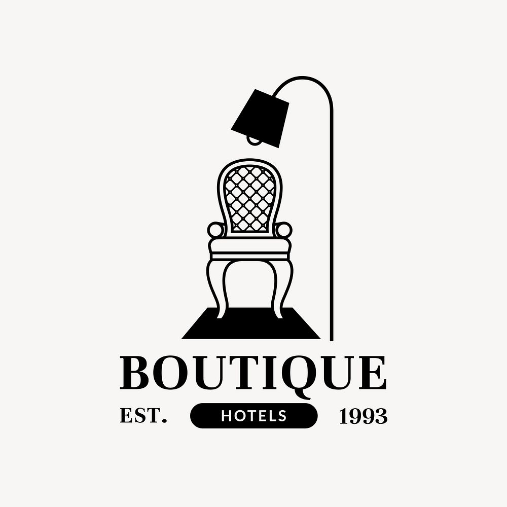 Boutique hotel logo template, business editable design