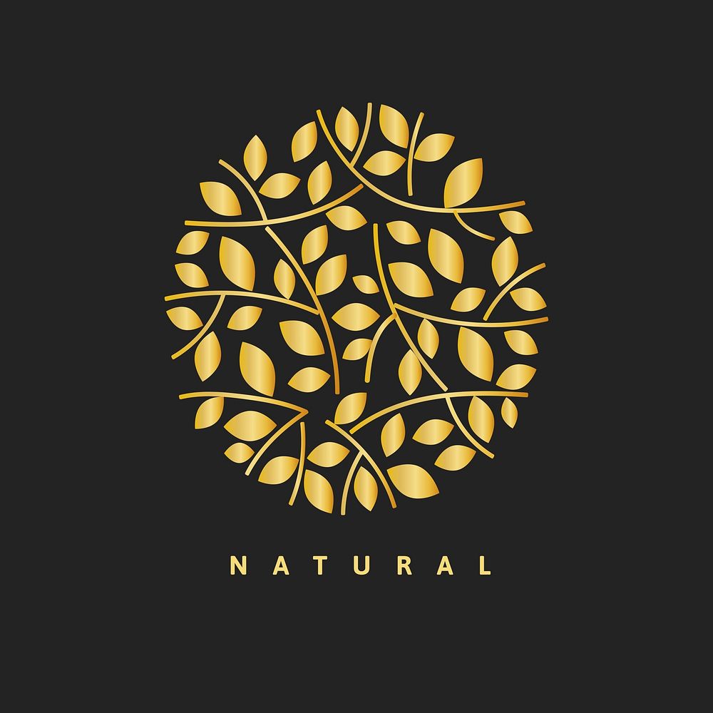 Gold spa logo template health and wellness business branding design