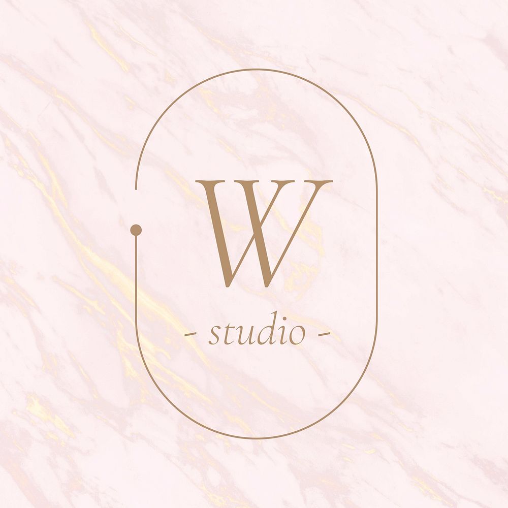Oval badge  logo template, marble design