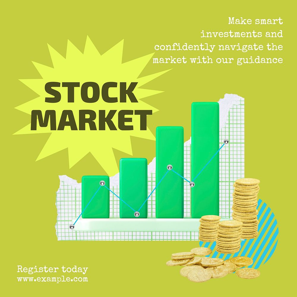 Stock market Instagram post template